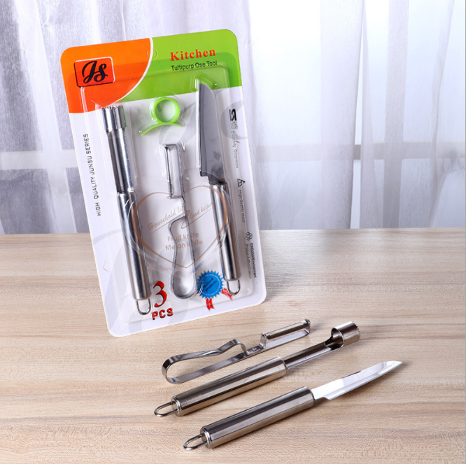 Multi-functional stainless steel fruit knife peeler, home creative kitchen fruit small tool set gift set