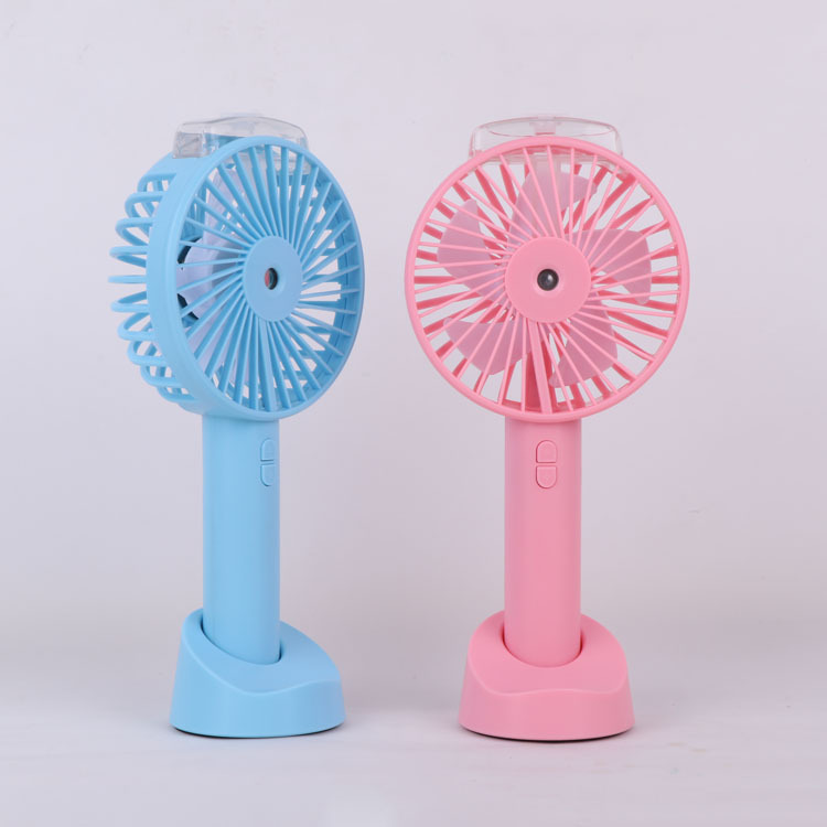 2019 New portable mini Handheld desktop Creative usb Small fan with mobile phone holder Spray fan Application Scenario