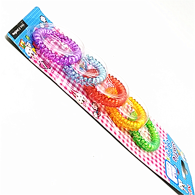 5pc color coil telephone line, thickened Korean-style hair tie, seamless hair tie for adults details Picture