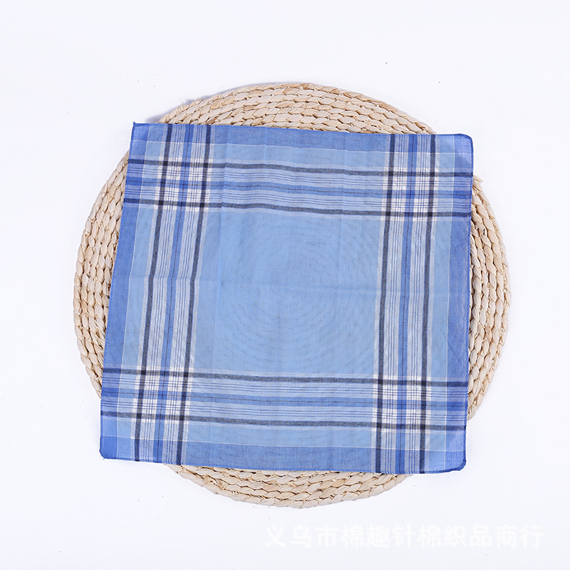 Cheap polyester-cotton men's woven striped one-flower three-color handkerchief sweat-absorbing towel classic style handkerchief is available for export Application Scenario