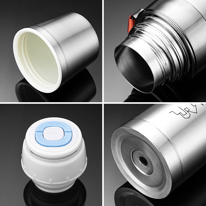 Wholesale large-capacity 304 stainless steel insulated cups, vacuum bullet-head water cups, outdoor sports water bottles and insulated flasks Specification image
