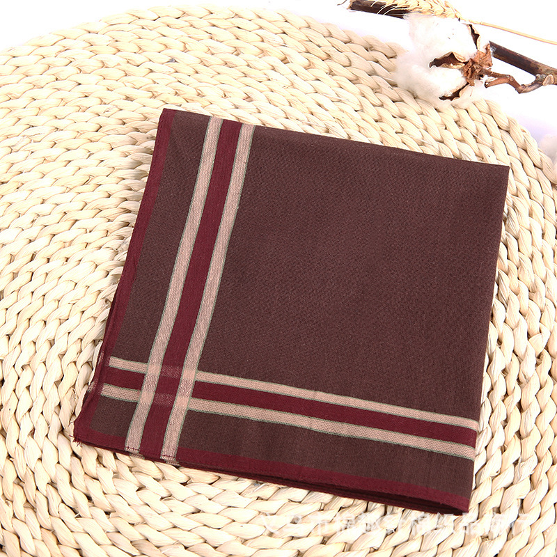 New dark-colored men's sweat-absorbing towel, classic style, handkerchief, all-cotton, soft and comfortable, for outdoor sports sweat wiping details Picture