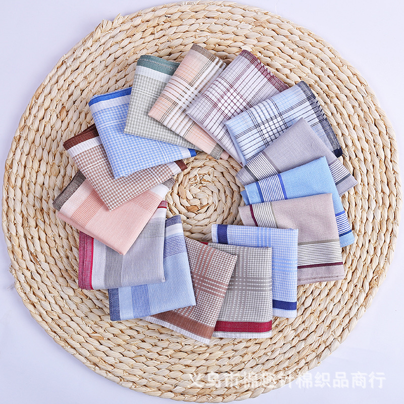 Wholesale of classic mixed colors of old-fashioned all-cotton handkerchiefs for men and women, including outdoor sweat-absorbing handkerchiefs