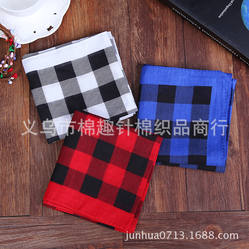 hip hop嘻哈街舞明星范运动头饰 格子头巾涤纶多色方巾头巾批发
