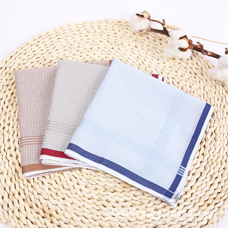 Wholesale of classic mixed colors of old-fashioned all-cotton handkerchiefs for men and women, including outdoor sweat-absorbing handkerchiefs Specification image