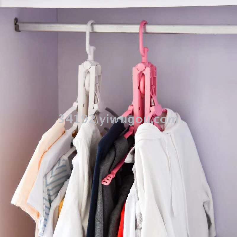 Multifunctional magic clothes rack folding multi-layer space household closet storage hangers manufacturers direct thumbnail