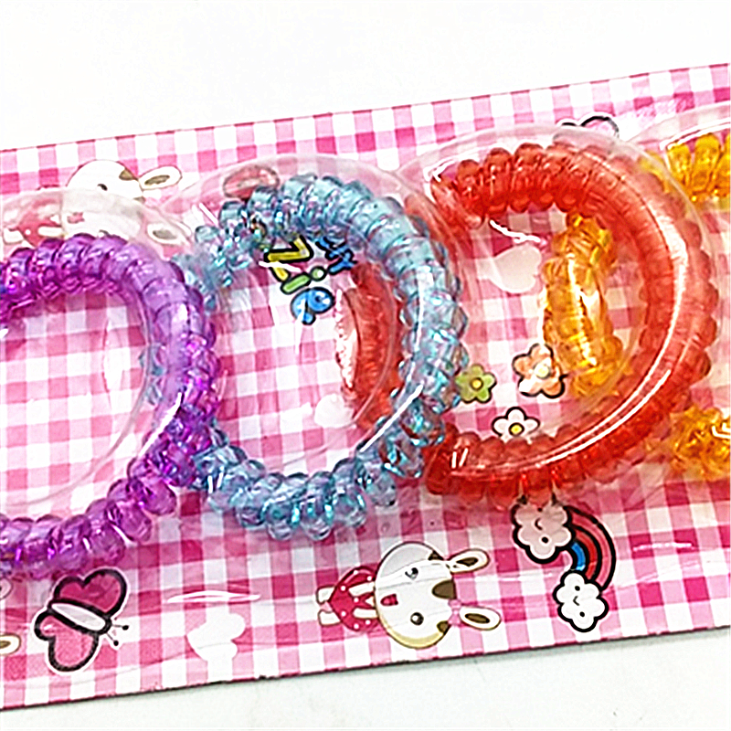 5pc color coil telephone line, thickened Korean-style hair tie, seamless hair tie for adults Application Scenario
