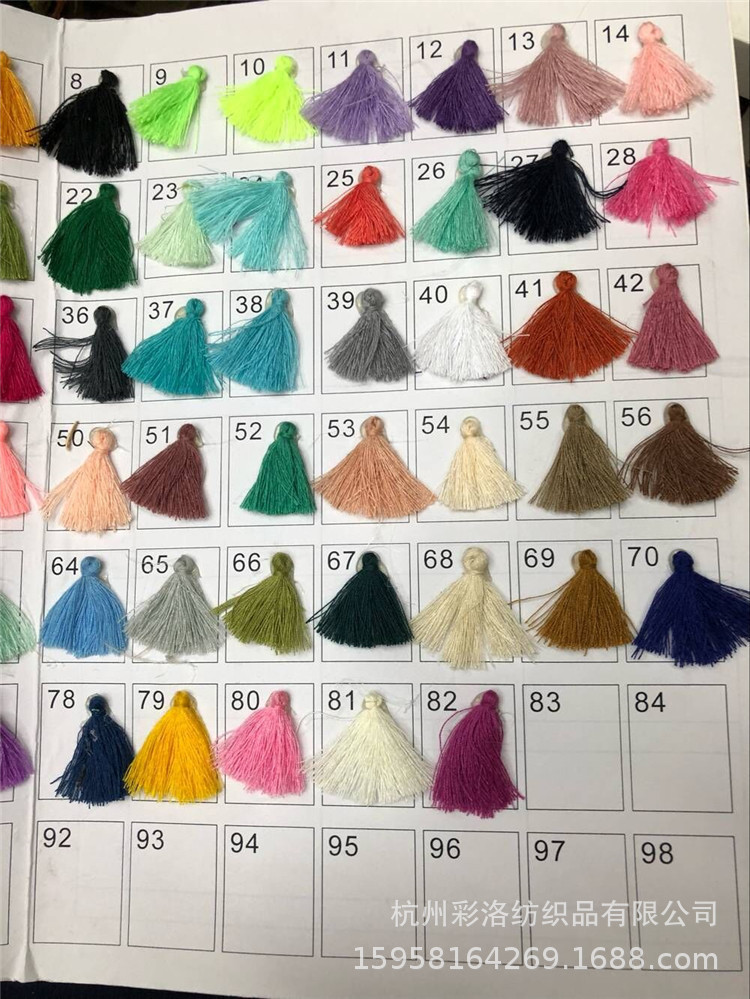 Factory Direct Sales 82 Color Spot 3Cm Sewing Thread Small Tassel Hanging Scarf Clothing Accessories Specification drawing