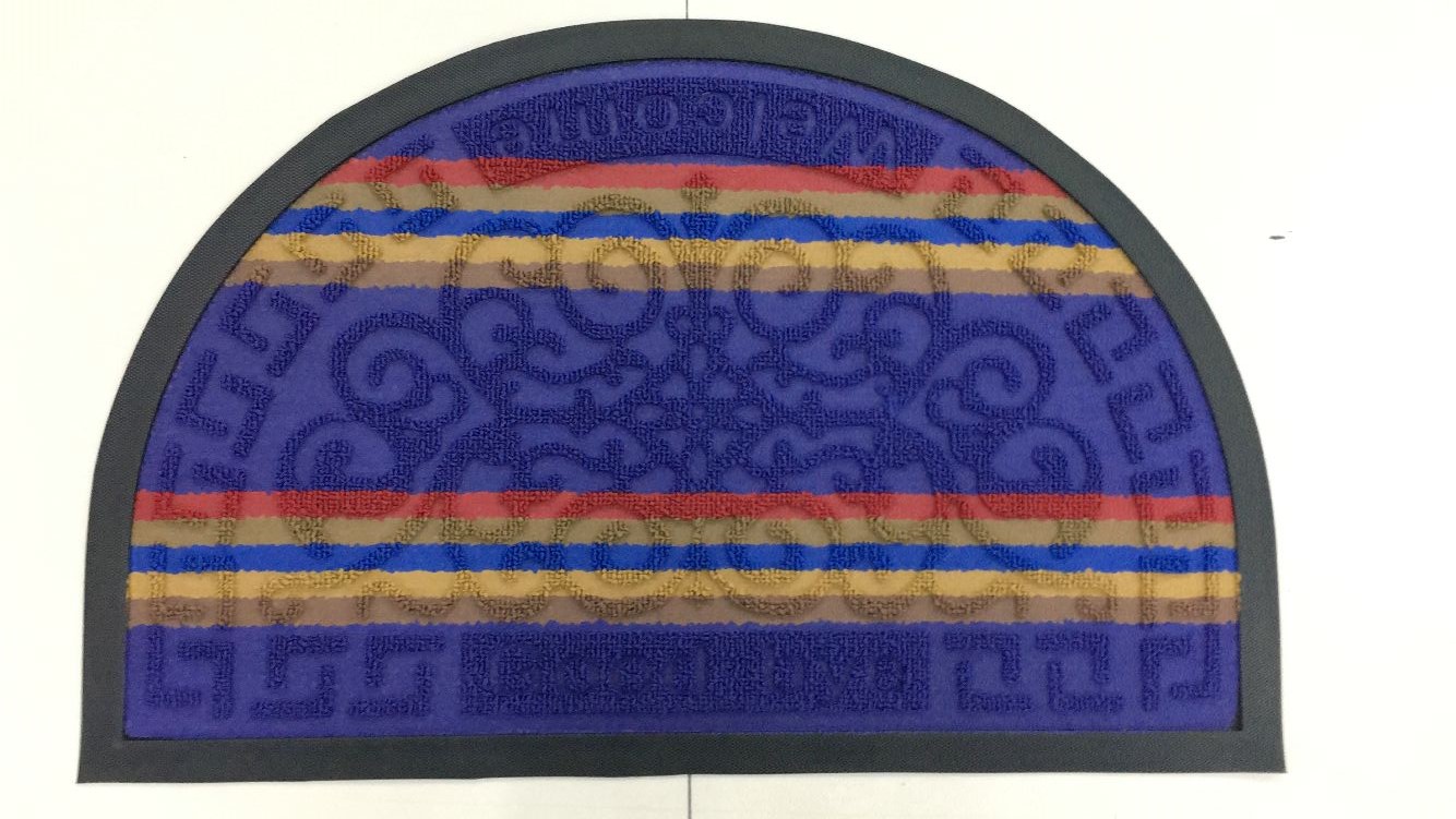 Edge semicircle rainbow ring velvet floor mat door mat rubber mat rainbow washer velvet floor mat floor mat colorful embossed floor mat rubber floor mat