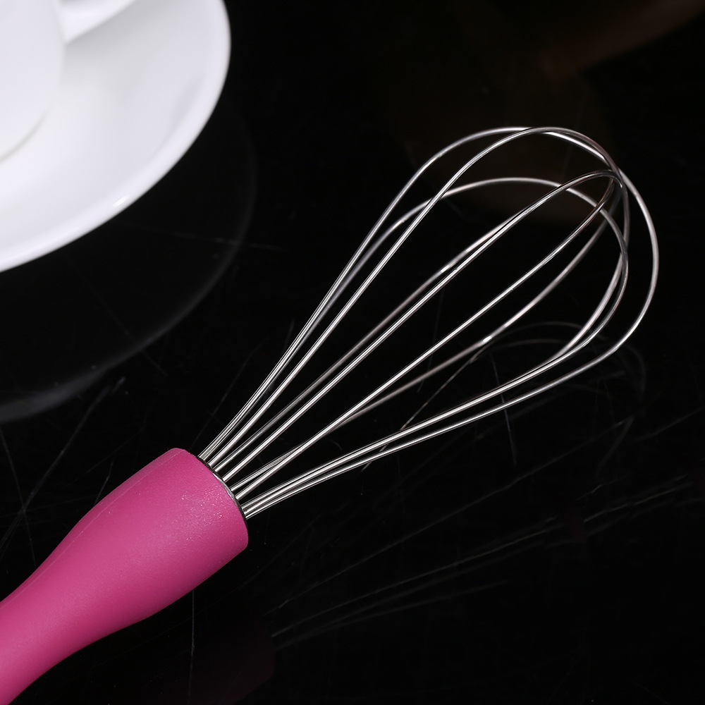 Five-wire stainless steel egg beater, stainless steel small round handle egg beater Specification image