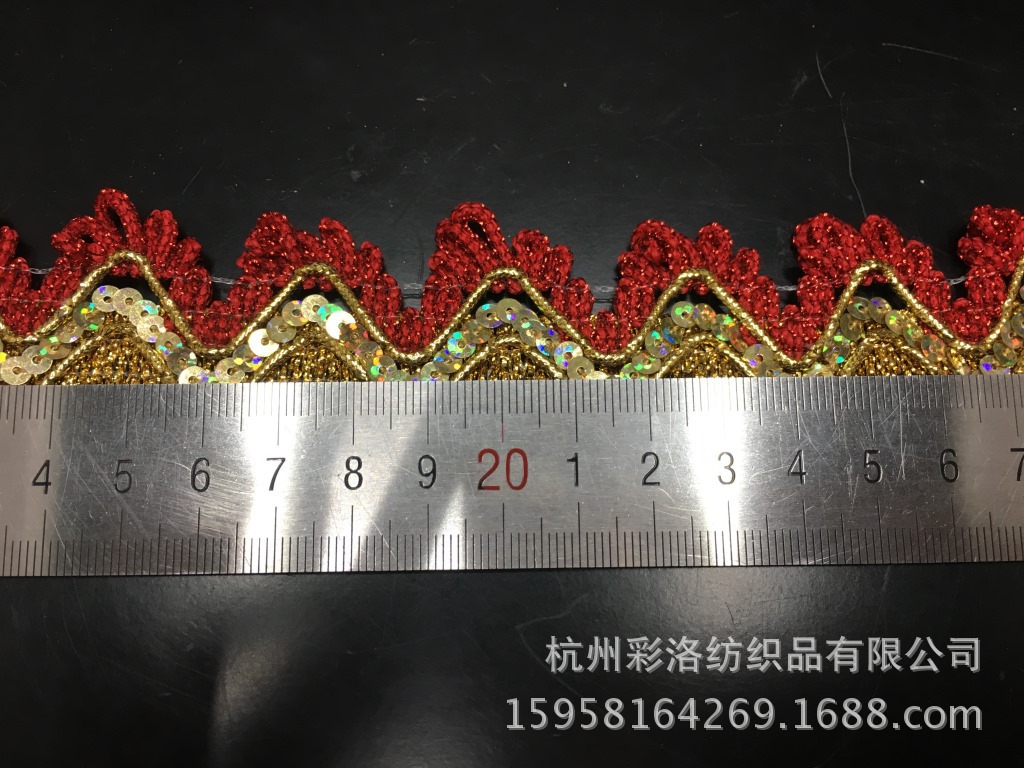Manufacturers Direct Supply Of Gold And Silver Sequins Three Flowers Lace Clothing Accessories Specification drawing