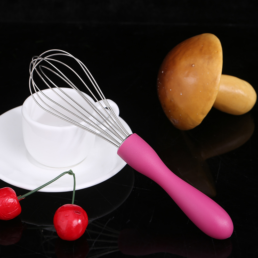 Five-wire stainless steel egg beater, stainless steel small round handle egg beater details Picture