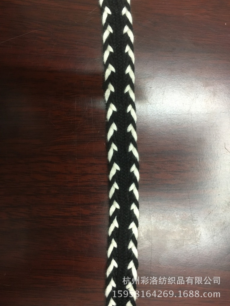 Factory Direct Stock Supply 2 Cm Double Side White V Knitted Lace White Edge Black Ground Centipede Braid Specification drawing