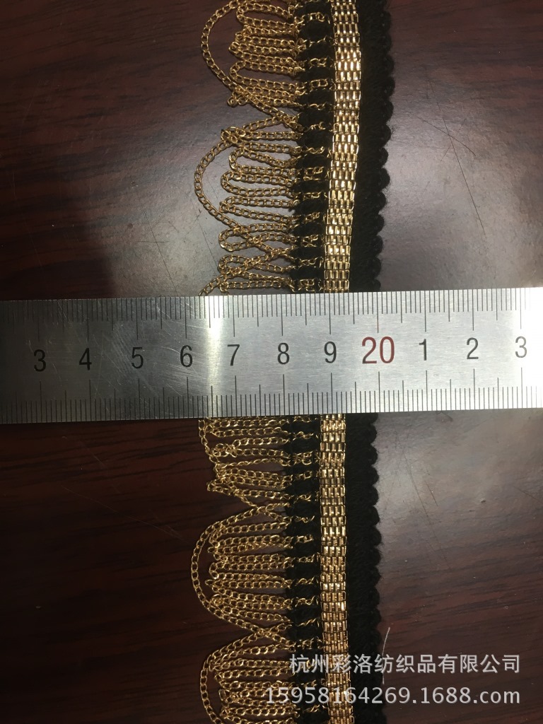 Factory Direct Supply 4 Cm Wavy Curve Gold Chain Chain Chain Must Mesh Fabric Chain Specification drawing