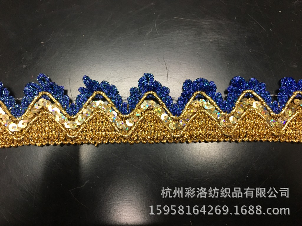 Manufacturers Direct Supply Of Gold And Silver Sequins Three Flowers Lace Clothing Accessories Application Scenario