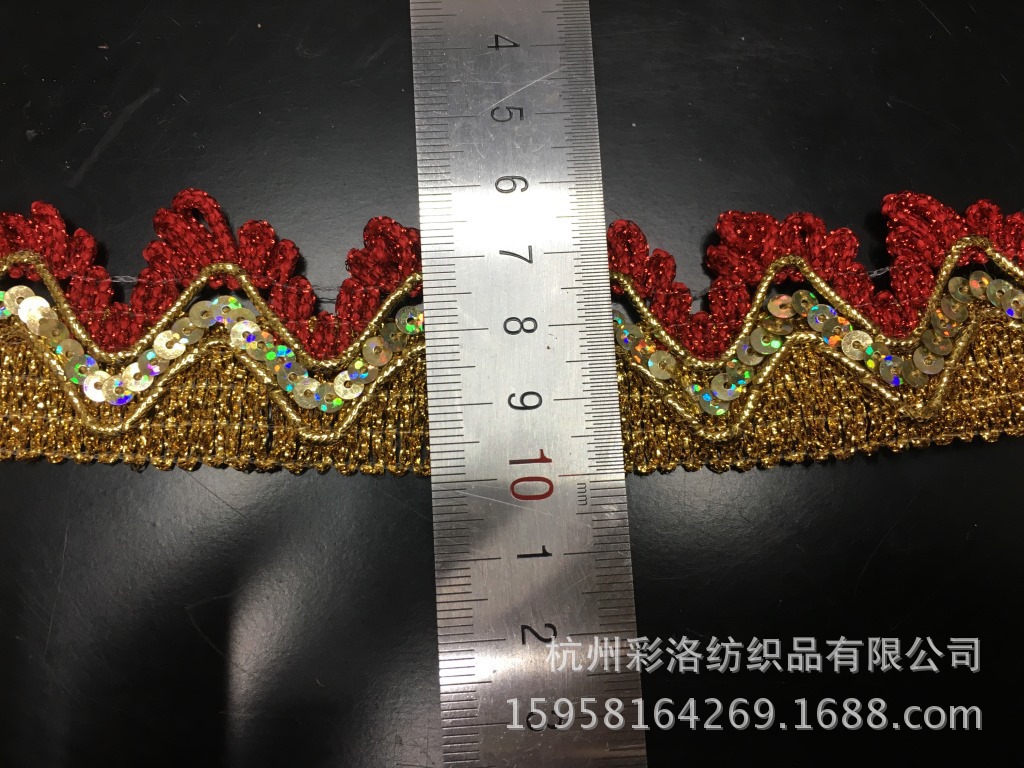 Manufacturers Direct Supply Of Gold And Silver Sequins Three Flowers Lace Clothing Accessories details Picture