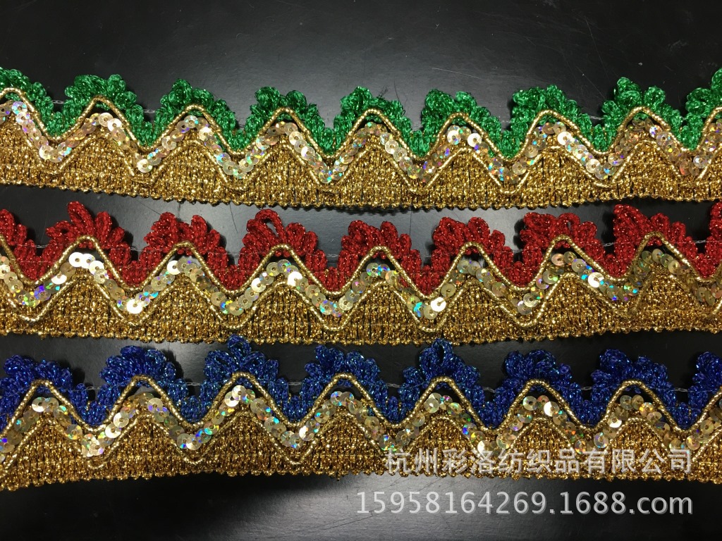 Manufacturers Direct Supply Of Gold And Silver Sequins Three Flowers Lace Clothing Accessories