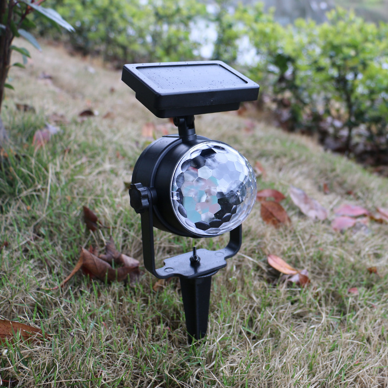 New solar rotating color projection lamp Outdoor solar lawn lamp garden lamp solar lamp
