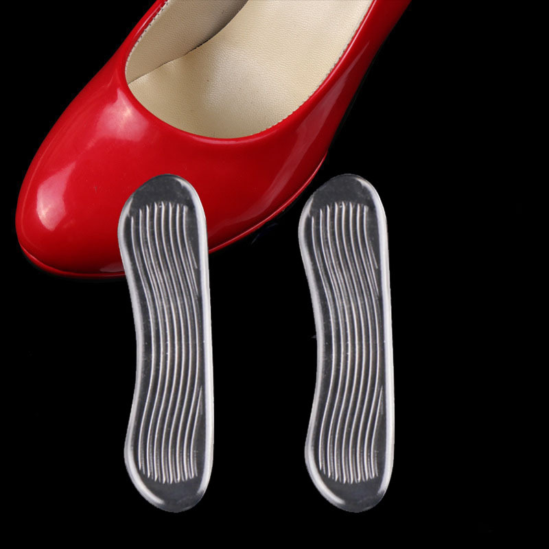 The transparent, invisible, thickened silicone wavy texture back fit shoes do not follow the feet, prevent chafing, and improve the size