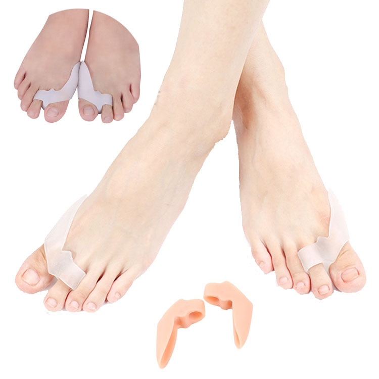 Hallux valgus separator, silicone toe overlap separator, TPE soft gel, double-hole toe separator, bunion care details Picture