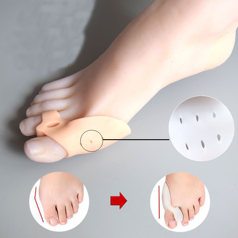 Silicone rubber hallux valgus pain care device, breathable big foot bone bunion separation sleeve, toe overlap toe separator details Picture