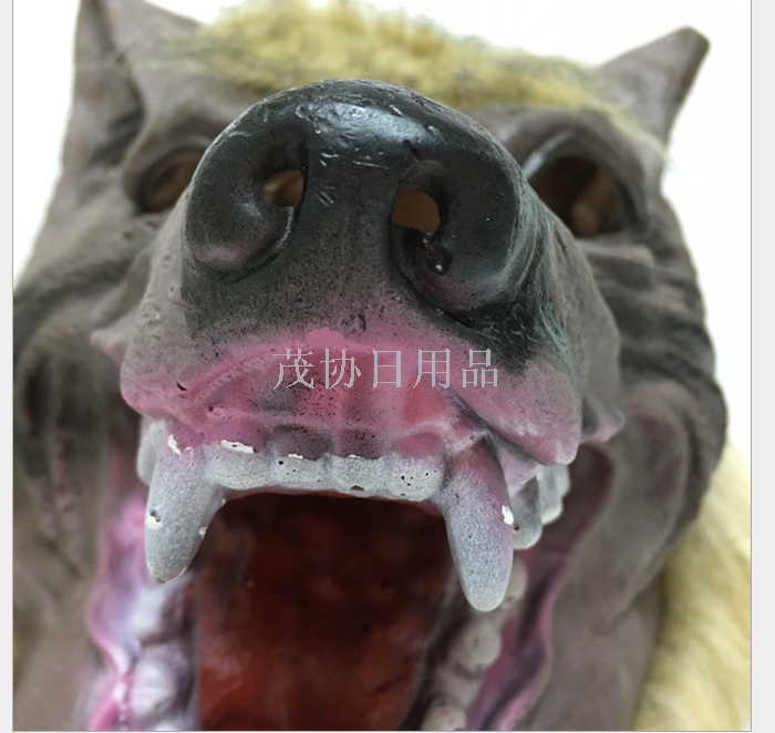 Halloween mask, terrifying devil, masquerade ball props, mask set, Wolf head headgear details Picture