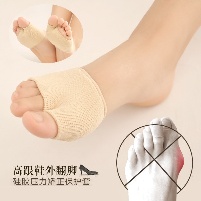 Soft silicone rubber for hallux valgus care, pain relief, forefoot brace for bunion, protection and correction, sock brace, anti-callus half pad details Picture