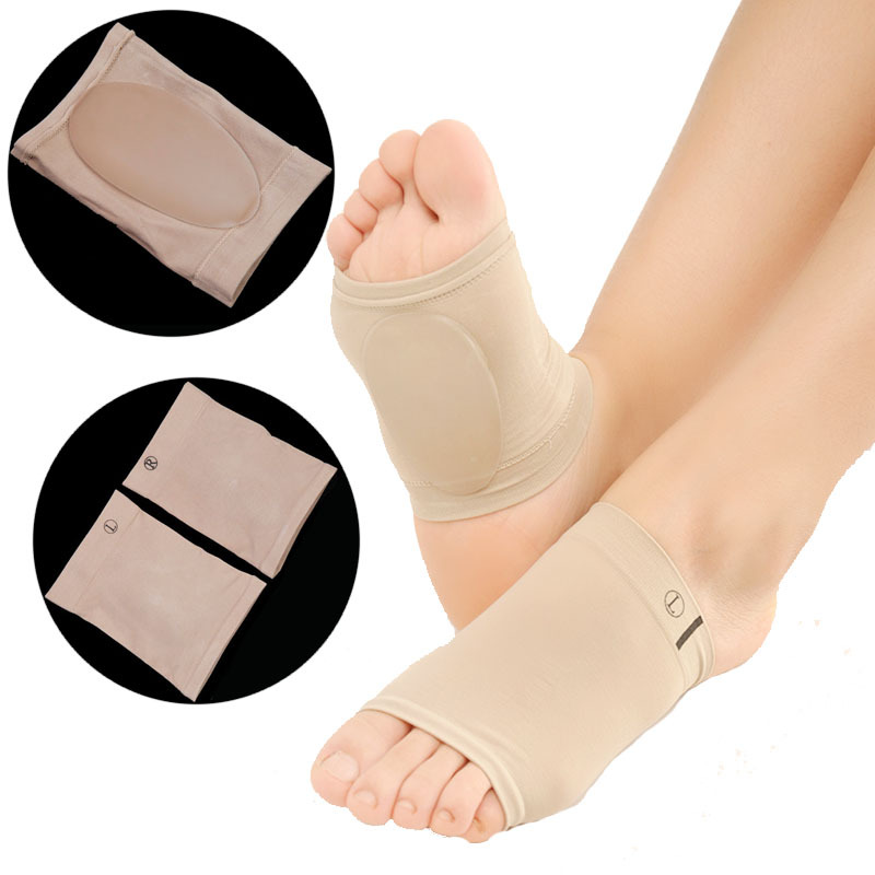 Elastic bandages silicone arch correction insole Flat foot orthotic heart pad scutched foot support socks thumbnail