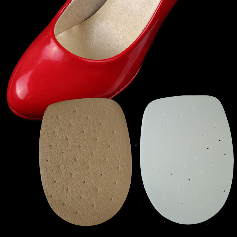 3mm beige leather perforated breathable latex heel pad imitation leather comfortable half yard pad cushioned foot pad for men and women