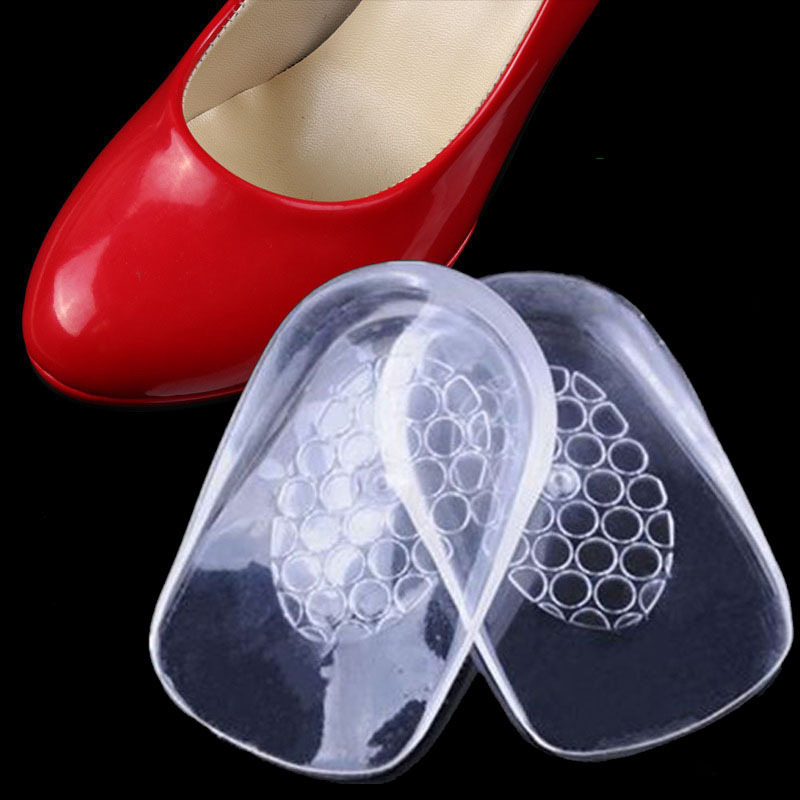 Gold leaf transparent silica Gel heel pad implicit shock absorption pain relief heel half yard Gel heel pad (female)
