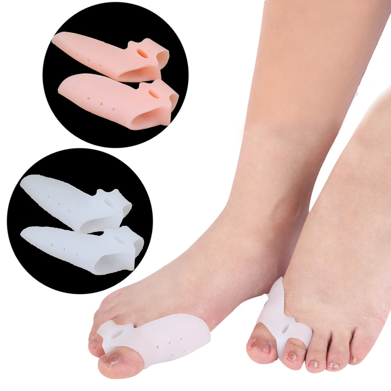 Silicone rubber hallux valgus pain care device, breathable big foot bone bunion separation sleeve, toe overlap toe separator