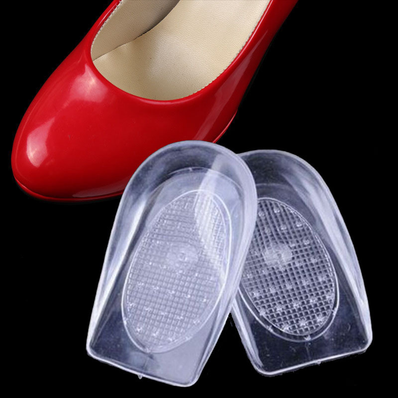 GEL Silicone Lifting Heel pad for heel pain relief Half size Pad Shock Absorbing anti-wear Heel Pad (male)