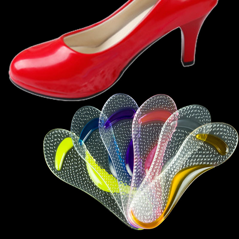 PU two-color silicone seven-point mat super soft arch insole Silicone high heel single shoe massage insole cool insole