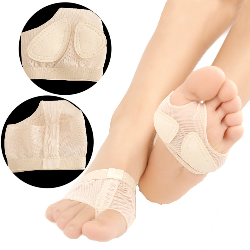 Wash skin fish mouth shoes and hosiery cover shock absorption and pain relief high-heeled shoes front palm pad dance leaky toe hermitage socks half pad female thumbnail