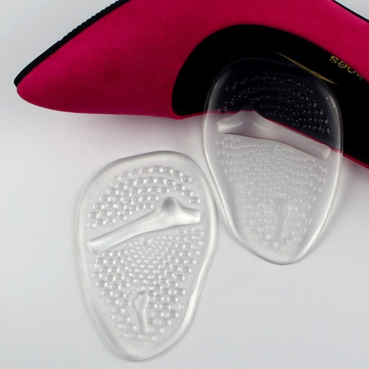 Gel transparent massage forefoot pad, invisible adhesive half-size pad, adjustable shoe size half-size pad, silicone comfortable half-size pad Specification image