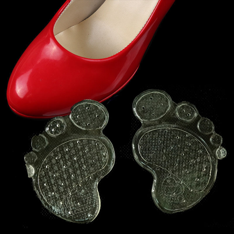 The front of the Golden Leaf high heels is padded with a five-finger and a half size pad. The silicone insoles of the sandals are padded with a five-toe forefoot and a front half pad