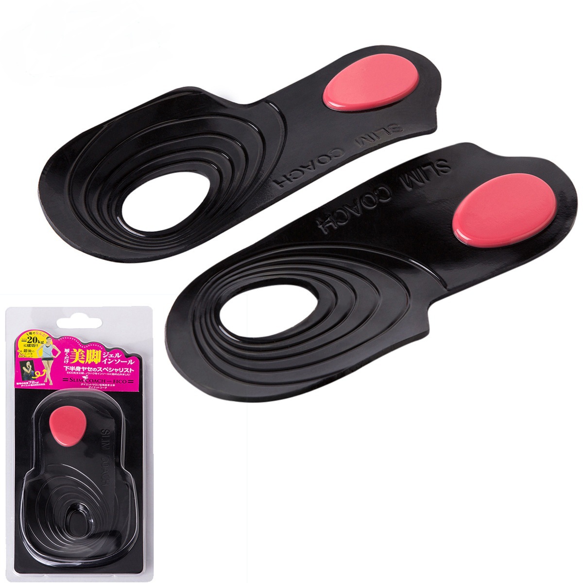 PU foot inversion correction heel pad, O-shaped leg, bowed leg, flat foot insole, silicone five-and-a-half-inch foot pad details Picture