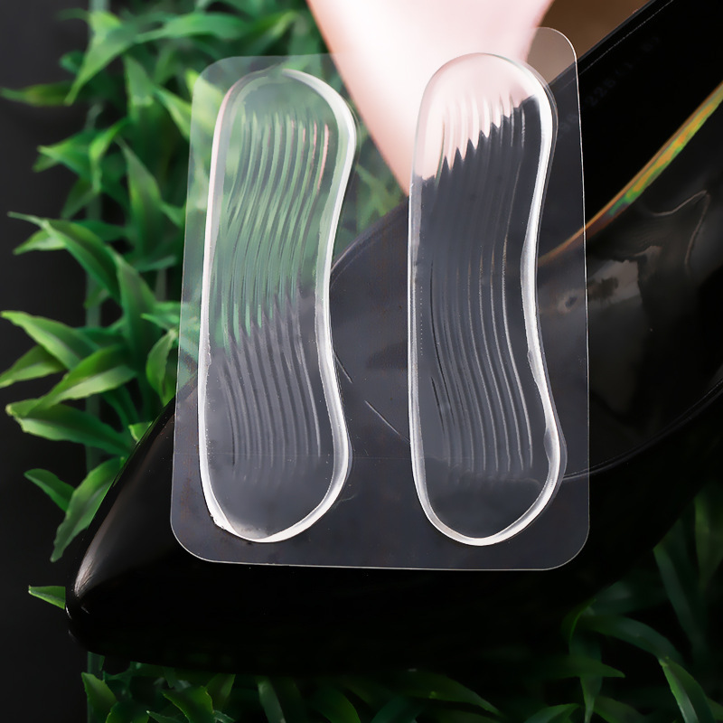 The transparent, invisible, thickened silicone wavy texture back fit shoes do not follow the feet, prevent chafing, and improve the size details Picture