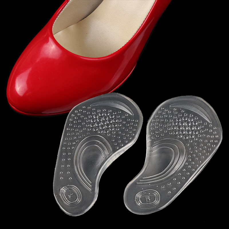 GEL transparent arch pad flat foot orthopedic support five-point pad for men and women soft silicone invisible foot heart pad insoles