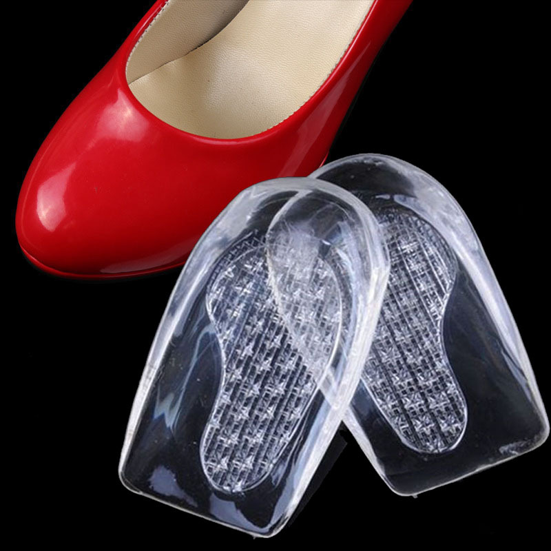 Splay o-leg orthopedic transparent silicone heel pad for relief of heel pain shock (female) non-medical