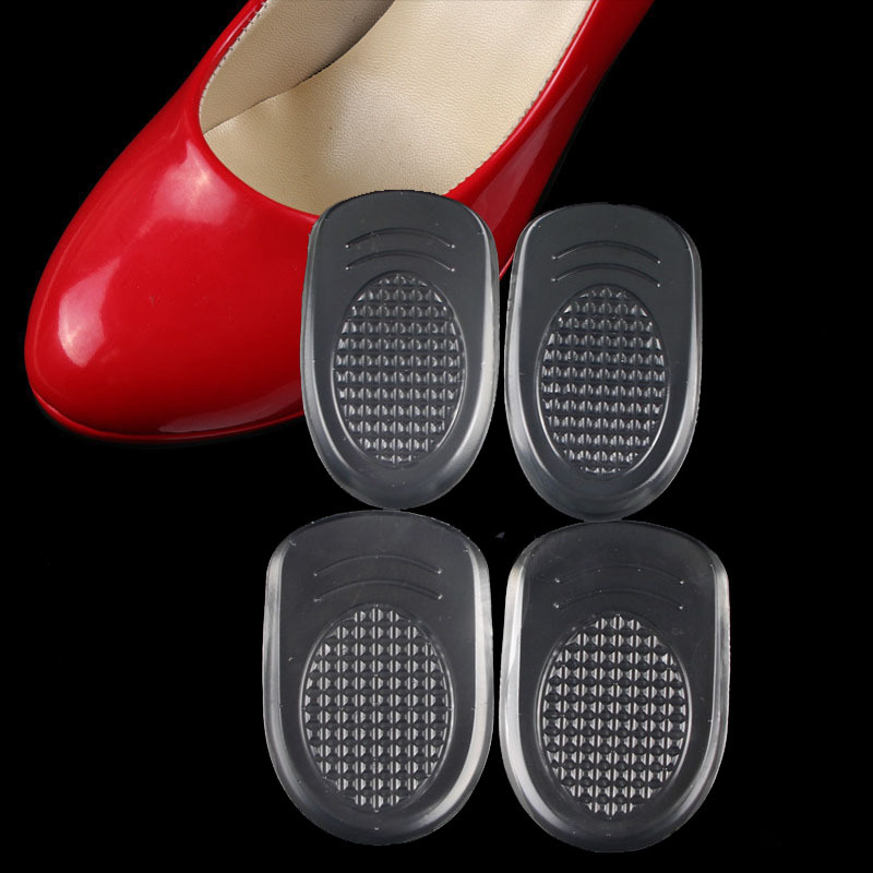 PU circular arc non-slip massage heel pad for ladies cushioning and comfortable heel pad with soft silicone cushion and anti-pain pad