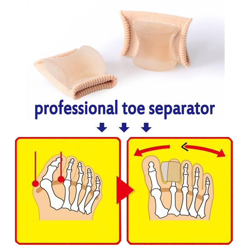 Silicone toe separation protective sleeve for big toe eversion orthosis, eversion big toe bone overlapping toe divider Specification image