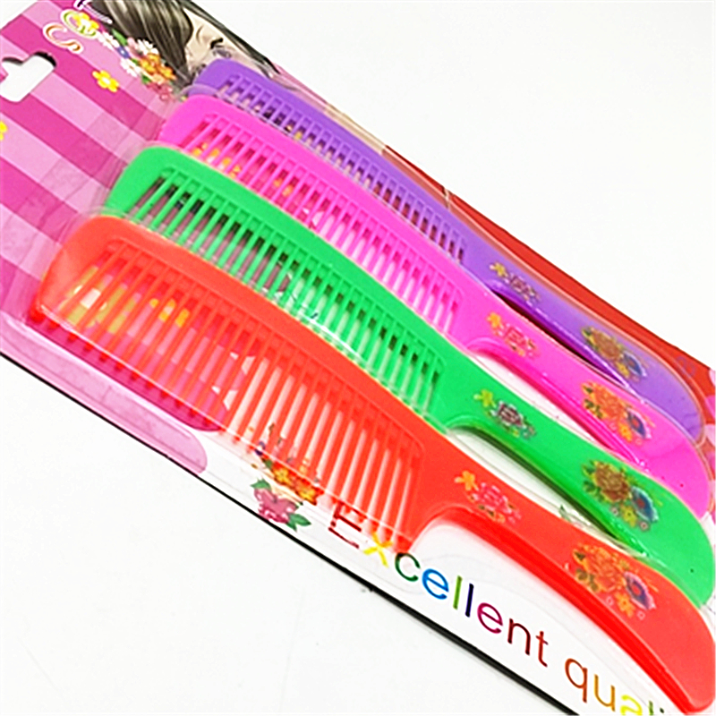 卡装4pc实色梳子梳密梳家用防静电密齿梳家用彩色大号梳子产品图