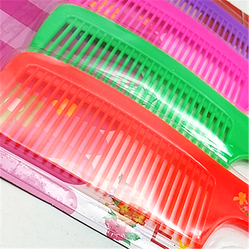 卡装4pc实色梳子梳密梳家用防静电密齿梳家用彩色大号梳子细节图
