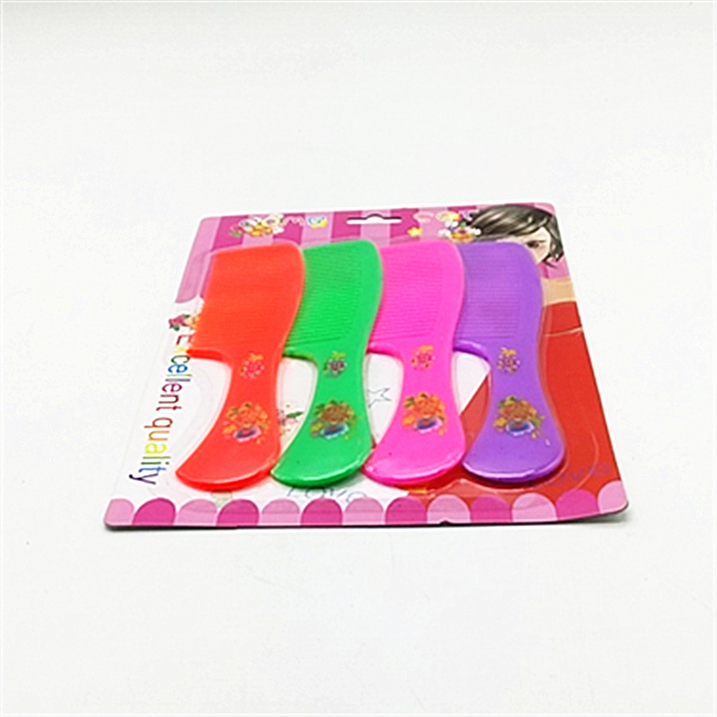 卡装4pc实色梳子梳密梳家用防静电密齿梳家用彩色大号梳子