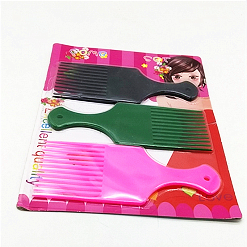 Card mounted 3pc comb Heat resistant anti-static large fork comb wide tooth comb perm makeup hair pick comb