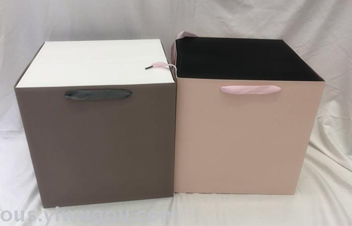 现货纸袋鲜花包装袋宽底大号烘焙外卖手提袋礼品袋子批发定制