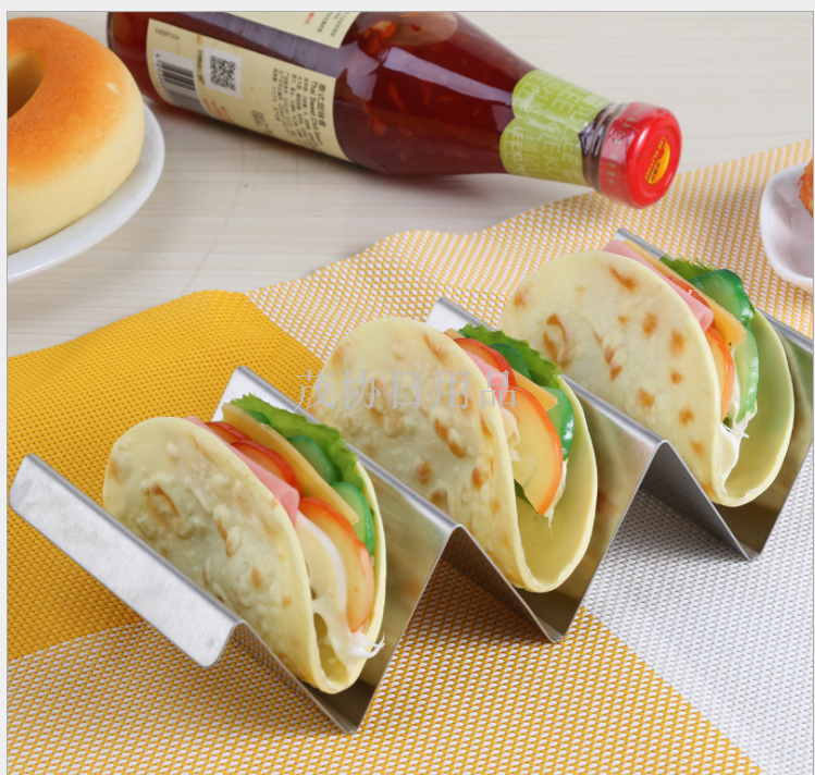 Mexican pancake Stand, 304 material, Taco Holder Stand, stainless steel material, only for foreign trade sales only Specification image