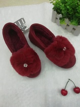 时尚新款纯色毛绒棉拖鞋女士冬季包跟保暖室内拖鞋外贸毛拖鞋批发