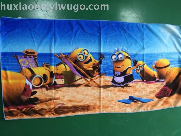Foreign trade hot bath towel microfiber beach towel rectangular active printed beach towel Specification drawing